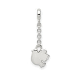 Sterling Silver Dove Dangle Charm, Holy Spirit Symbol, Christian Religious Jewelry