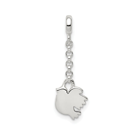 Sterling Silver Dove Dangle Charm, Holy Spirit Symbol, Christian Religious Jewelry