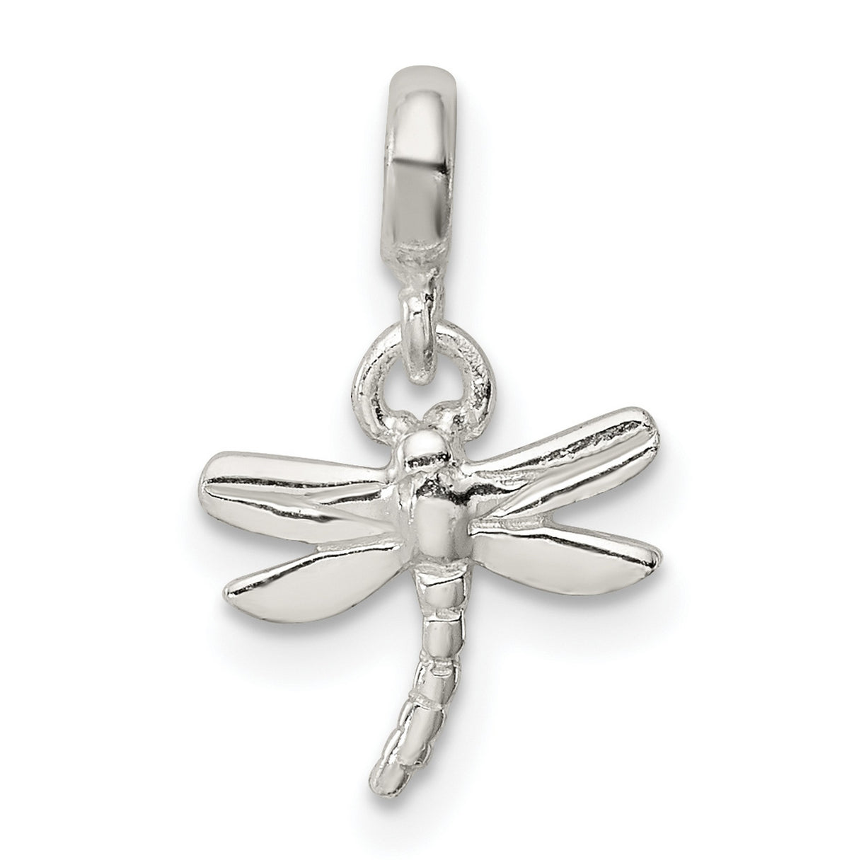 Dragonfly Enhancer Charm Pendant in Real 925 Sterling Silver