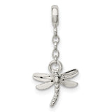 Dragonfly Dangle Enhancer Charm Pendant in Real 925 Sterling Silver