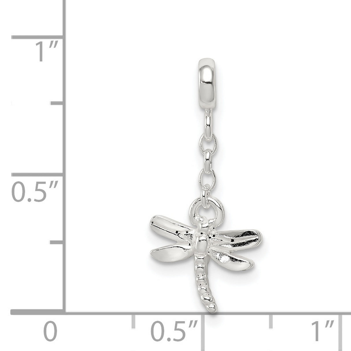 Dragonfly Dangle Enhancer Charm Pendant in Real 925 Sterling Silver