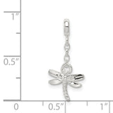 Dragonfly Dangle Enhancer Charm Pendant in Real 925 Sterling Silver