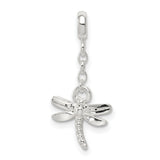 Dragonfly Dangle Enhancer Charm Pendant in Real 925 Sterling Silver