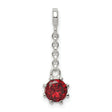Sterling Silver Dangle Charm with Cubic Zirconia, Chain Link Drop, Romantic Jewelry for Women