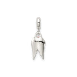 Sterling Silver Angel Charm Pendant with Red Enamel Heart and Wings, Spiritual Jewelry