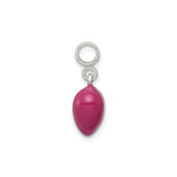 Sterling Silver Heart Pendant with Pink Enamel, Romantic Glossy Finish Charm for Women