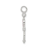 Sterling Silver Heart Key Pendant with Pink Cubic Zirconia, Romantic Love Jewelry for Women