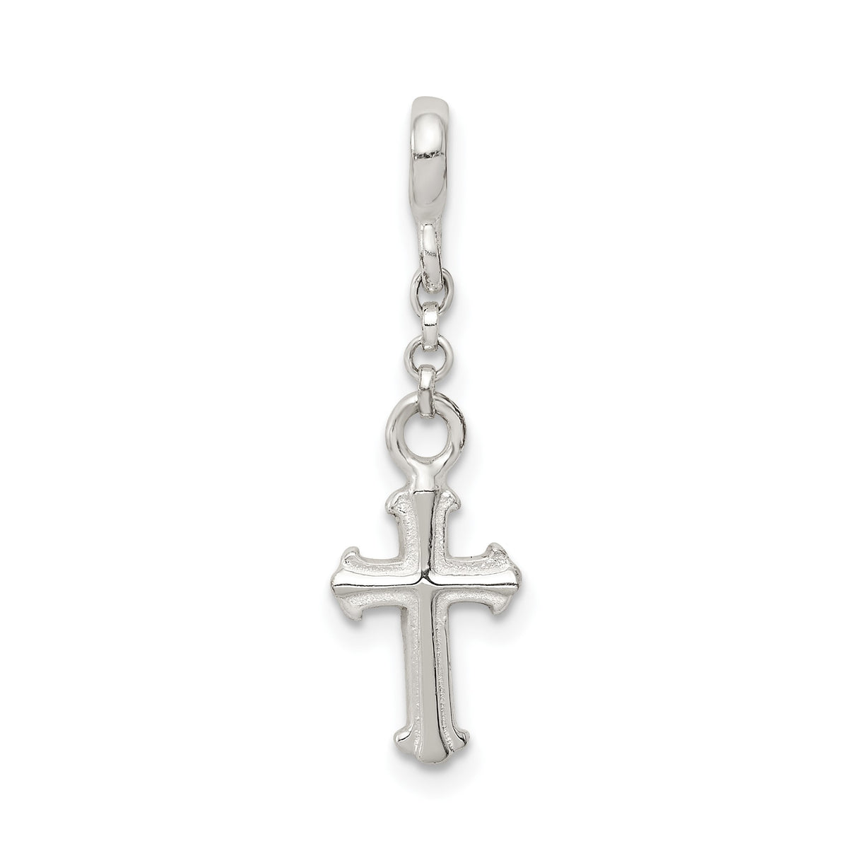 Sterling Silver Cross Pendant with Minimalist Four-Point Design, Modern Faith Jewelry for Men and Women