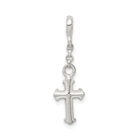 Sterling Silver Cross Pendant with Minimalist Four-Point Design, Modern Faith Jewelry for Men and Women