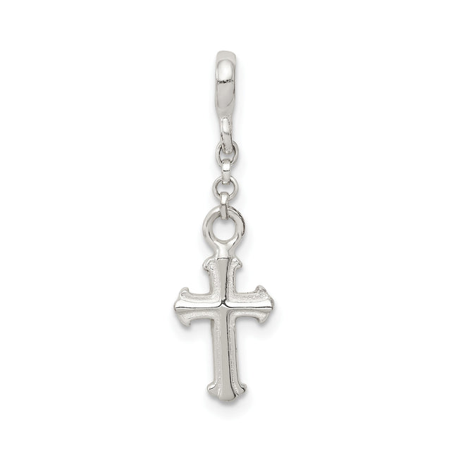 Sterling Silver Cross Pendant with Minimalist Four-Point Design, Modern Faith Jewelry for Men and Women