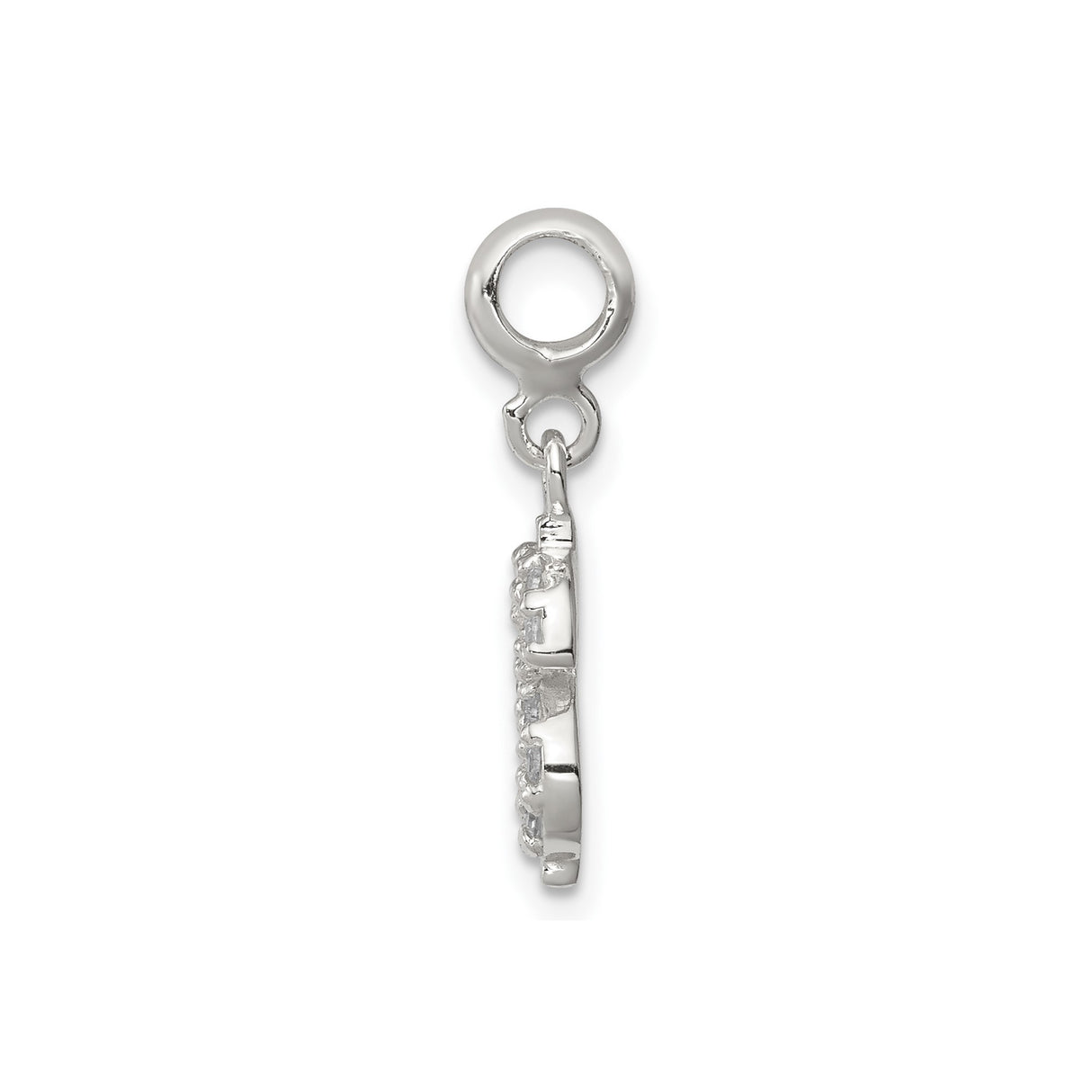 Sterling Silver Dollar Sign Pendant with Cubic Zirconia, Iced Out Money Symbol Charm