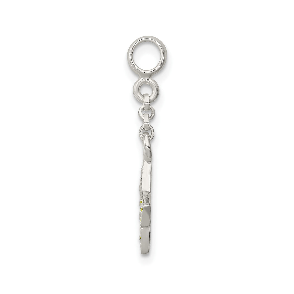 Sterling Silver Star Pendant Charm with Cubic Zirconia, Open Celestial Design for Women or Teens