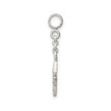 Sterling Silver Star Pendant Charm with Cubic Zirconia, Open Celestial Design for Women or Teens