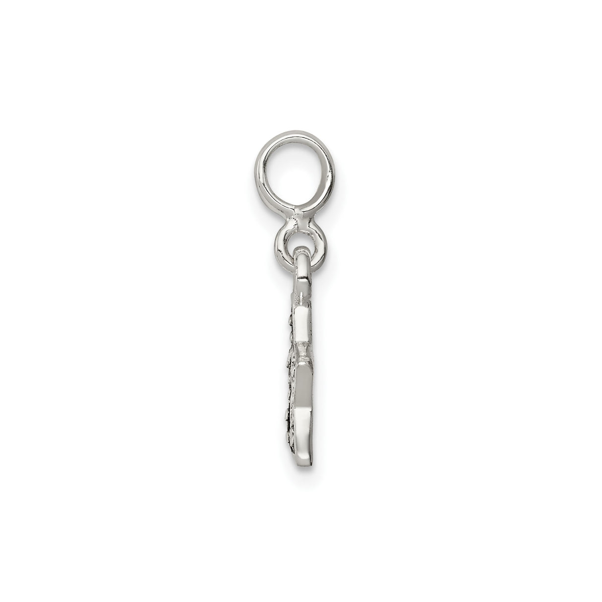 Sterling Silver Pendant Charm with Double Star Outline and Oxidized Dotted Accents