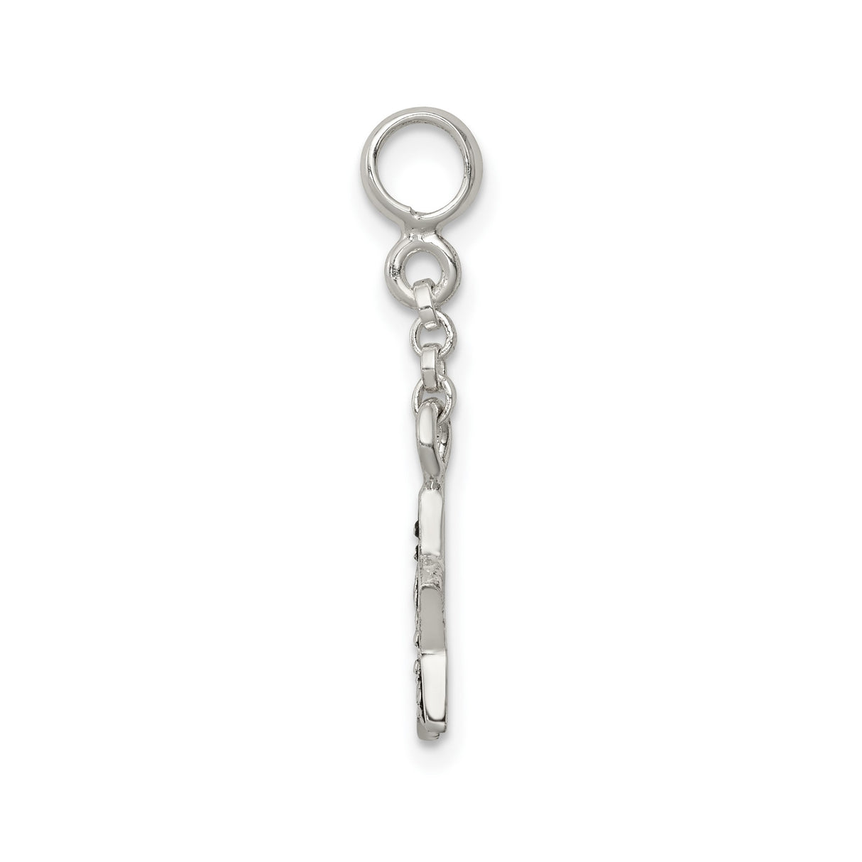 Sterling Silver Star Charm Pendant with Layered Open Design and Dot Accents