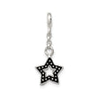 Sterling Silver Star Charm Pendant with Layered Open Design and Dot Accents