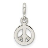 Sterling Silver Peace Sign Pendant with Black Enamel, Boho Retro Style Charm for Women or Unisex Wear
