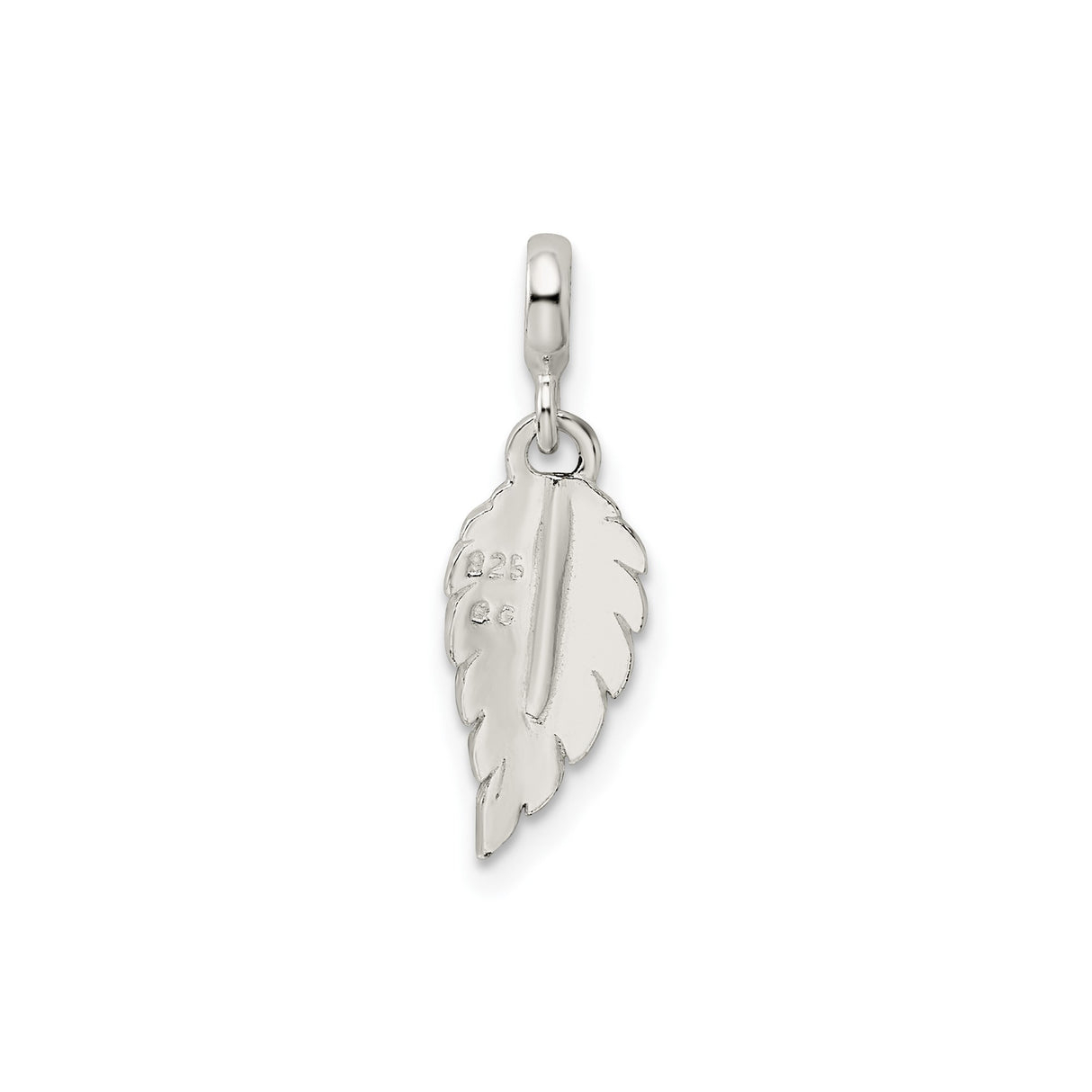 Sterling Silver Leaf Pendant Charm with Green Enamel, Nature-Inspired Botanical Jewelry