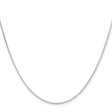 925 White Gold 0.9 mm Polished Chain Necklace