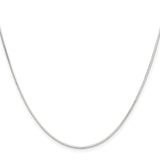 925 White Gold 0.9 mm Polished Chain Necklace