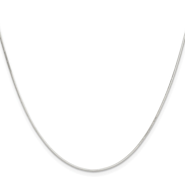 925 White Gold 0.9 mm Polished Chain Necklace