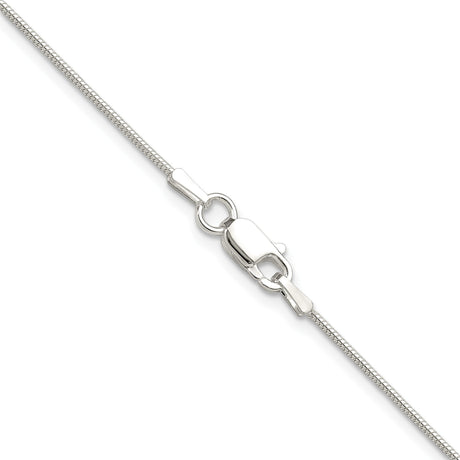 925 White Gold 0.9 mm Polished Chain Necklace alternate angle