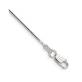 925 White Gold 0.9 mm Polished Chain Necklace detail view