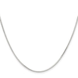 925 White Gold 1 mm Polished Chain Necklace