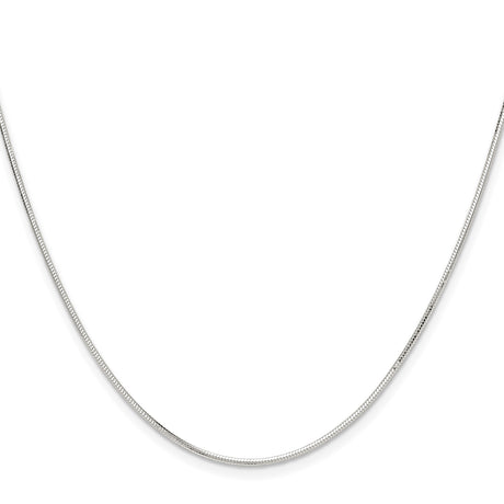 925 White Gold 1 mm Polished Chain Necklace