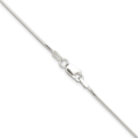 925 White Gold 1 mm Polished Chain Necklace alternate angle