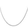 925 White Gold 1.25 mm Polished Chain Necklace, Solid