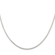 925 White Gold 1.35 mm Polished Chain Necklace, Solid