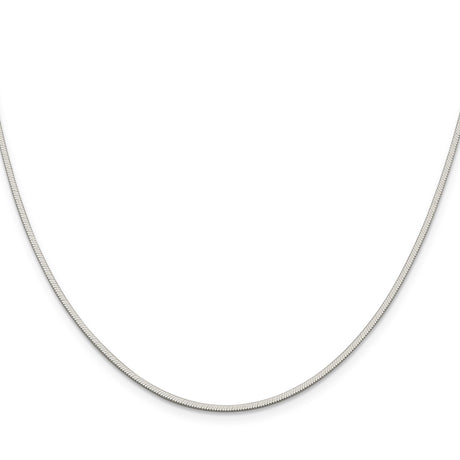 925 White Gold 1.35 mm Polished Chain Necklace, Solid