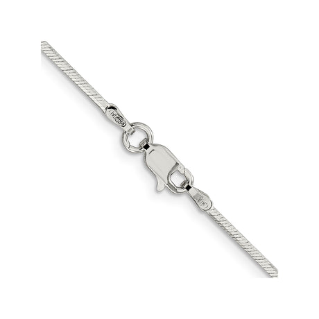 925 White Gold 1.35 mm Polished Chain Necklace, Solid alternate angle