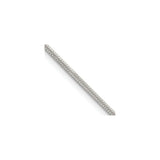 925 White Gold 1.35 mm Polished Chain Necklace, Solid detail view