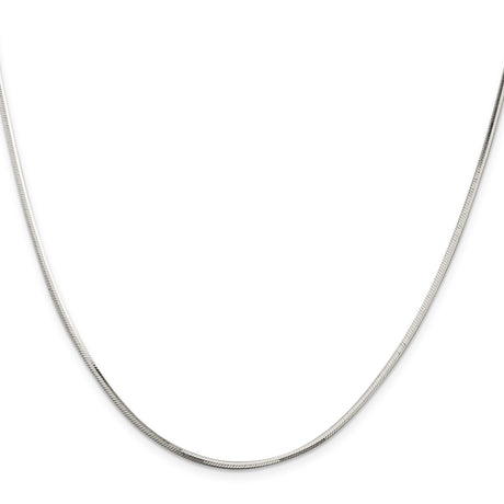 925 White Gold 1.65 mm Polished Chain Necklace, Solid
