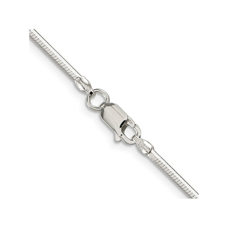 925 White Gold 1.65 mm Polished Chain Necklace, Solid alternate angle