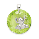 Sterling Silver Frog Pendant with Cubic Zirconia, Whimsical Nature Motif for Women and Animal Lovers