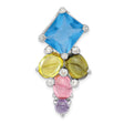 Sterling Silver Pendant with Cubic Zirconia, Blue Topaz, Peridot, Pink and Purple Stones