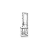 Sterling Silver Solitaire Pendant with Round Cut Cubic Zirconia and Vertical Accents