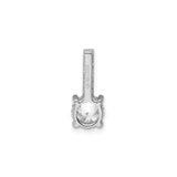 Sterling Silver Solitaire Pendant with Round Cut Cubic Zirconia and Vertical Accents