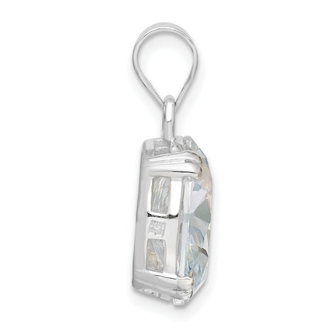 Round Clear CZ Charm Pendant in Real 925 Sterling Silver