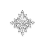 Sterling Silver Snowflake Pendant with Cubic Zirconia, Winter Motif Design for Women