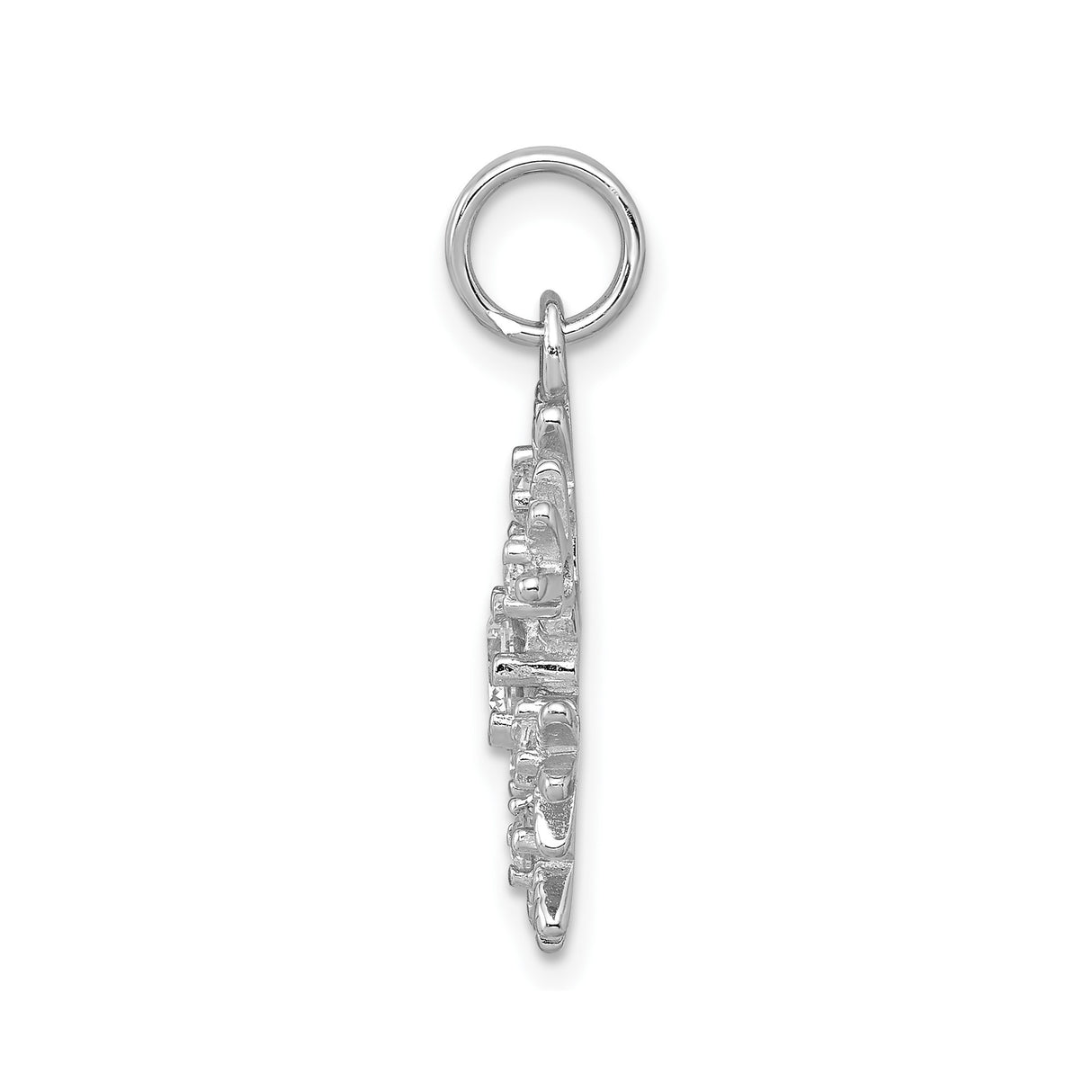 Sterling Silver Snowflake Pendant with Cubic Zirconia, Winter Holiday Theme for Women