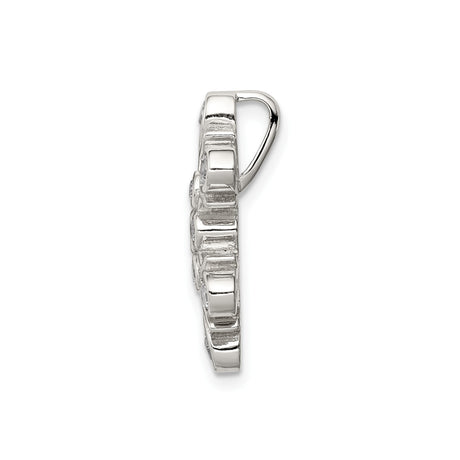 Sterling Silver Snowflake Pendant with Cubic Zirconia, Winter Holiday Jewelry for Women