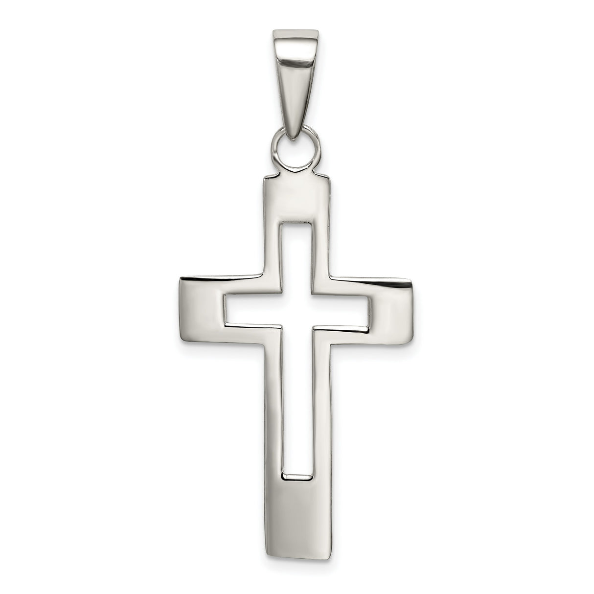 Cross Charm Pendant in Real 925 Sterling Silver