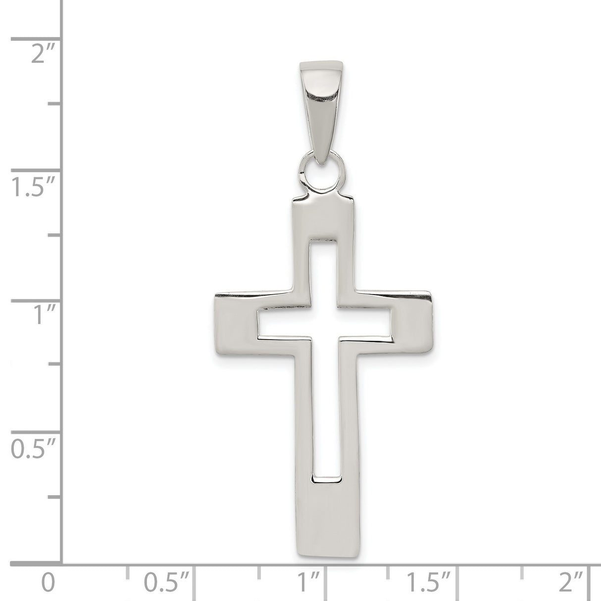 Cross Charm Pendant in Real 925 Sterling Silver