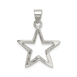Sterling Silver Star Pendant with Cubic Zirconia, Minimalist Celestial Design for Women