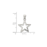Sterling Silver Star Pendant with Cubic Zirconia, Minimalist Celestial Design for Women