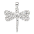 Sterling Silver Dragonfly Pendant with Crystal Wings, Nature-Inspired Boho Jewelry for Women